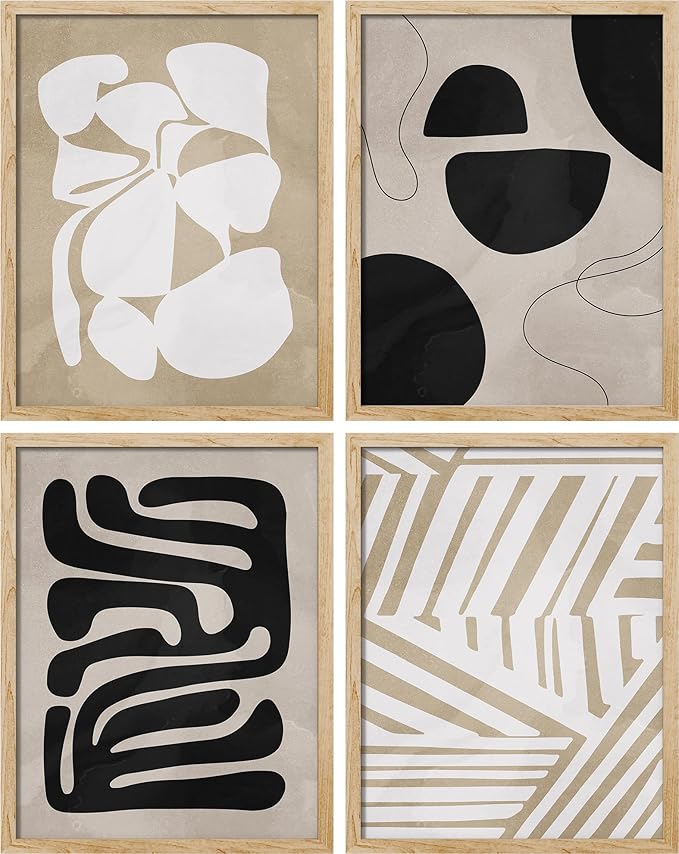 SIGNWIN Adhesive Canvas Poster Tropical Mid-Century Modern Hawaiian Geometric Print Abstract Shapes Illustrations Minimalism Decorative Rustic Cozy Zen for Living Room, Bedroom, Office - 11"x14"x4