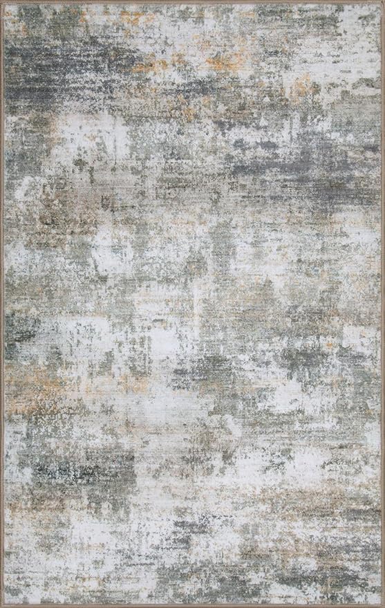 WILLSUN Washable Area Rugs, 2x6 Non-Slip Boho Area Rugs for Kitchen, Living Room, Bedroom, Machine Washable Vintage Rug, Indoor Floral Print Carpet for Home Decor, Kid & Pet Friendly Mat
