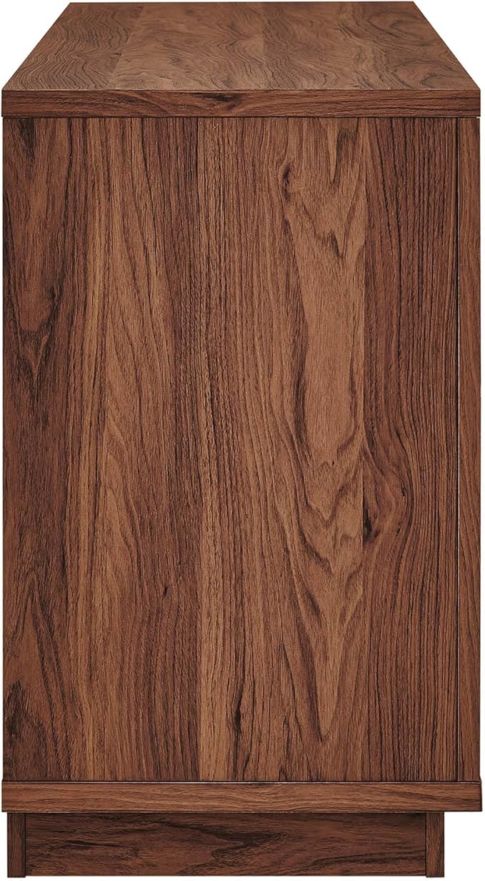 Modway Capri 63 Inch TV Console in Walnut Wood Grain - Mid-Century Modern TV Stand - Media Console with Storage - Entertainment Center for Living Room - Buffet Stand or Sideboard