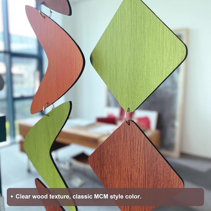 MidModArt 18PCS Retro Mid Century Modern Wall Art MCM Decor for Living Room Bedroom Kitchen Study, MCM Boomerang 12.4"x57.5"