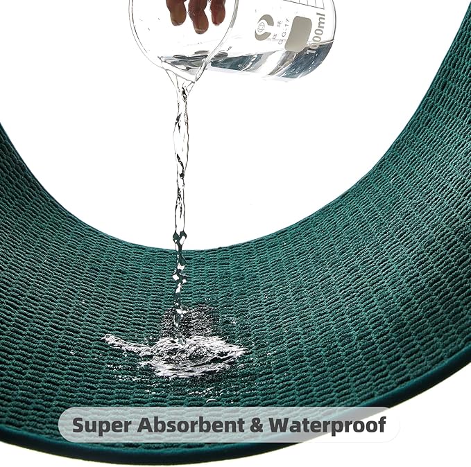 Bathroom Runner Rugs, Long Bath Mat Runner Washable Thin Quick Dry Low Pile Bathroom Runner Rugs Non Slip, Dark Green 24"x70"