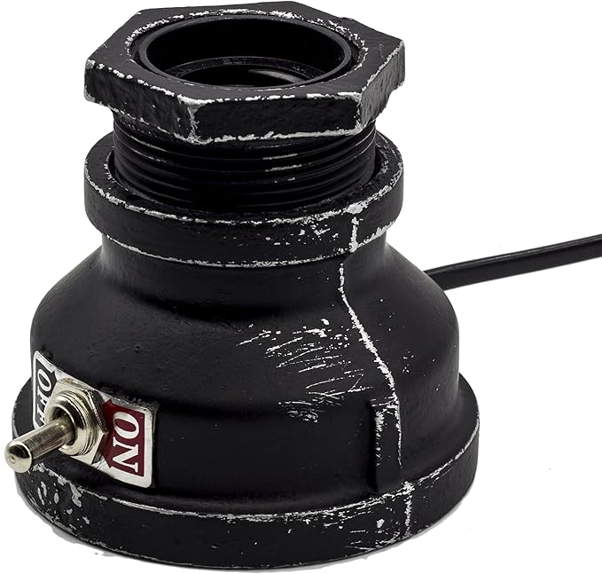 Loft Style Lamp,Corporal Black Steampunk Industrial Vintage Style, Water Pipe Table Desk Light with Dimmer, Aged Rustic Metal (Black) Replace The Bulb with dimmable Bulbs only