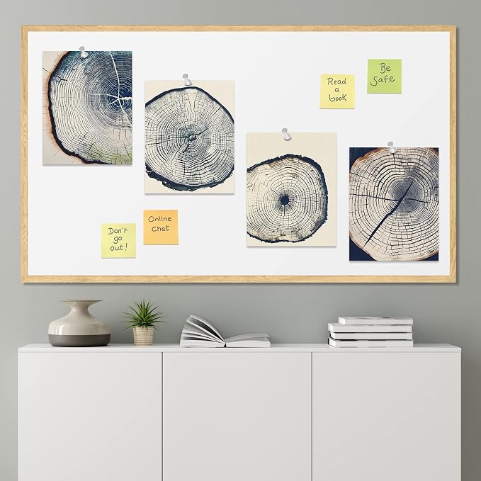 SIGNWIN Adhesive Canvas Poster Blue & White Overexposed Wood Tree Ring Nature Wilderness Minimalism Digital Art Modern Art Decorative Zen Relax/Calm Multicolor for Bedroom - 11"x14"x4
