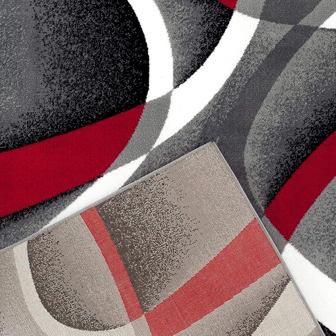 2305 Geometric Abstract Gray 2x7 Area Rugs for Entryway