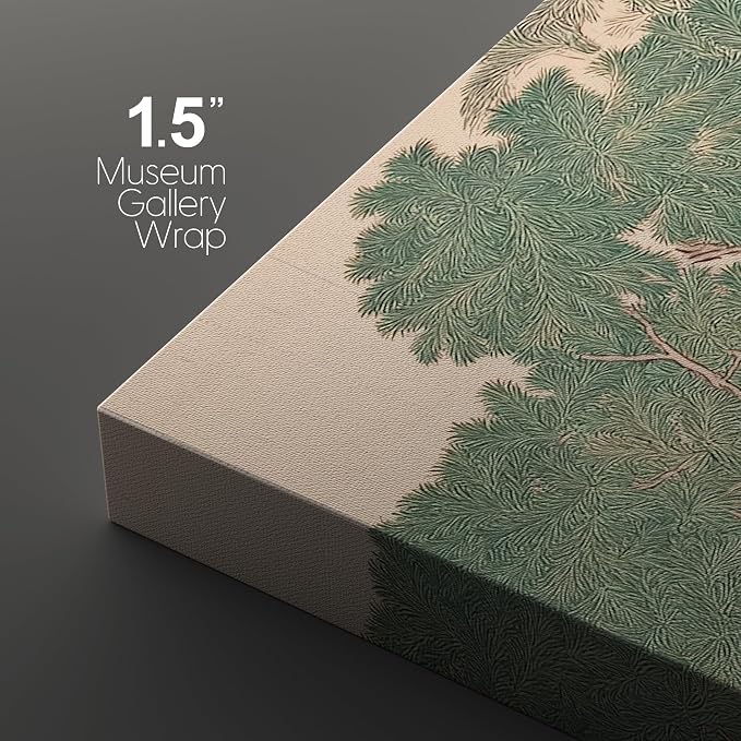wall26 Canvas Print Wall Art Set Vintage Japanese Garden Landscape Decorative Minimal Relax/Zen for Living Room, Bedroom, Office - 16"x24" x 3