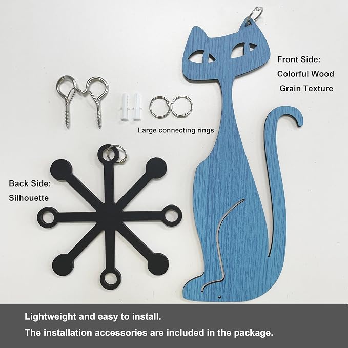 MidModArt 12PCS Retro Mid Century Modern Wall Art MCM Decor for Living Room Bedroom Kitchen Study, Atomic Cat & Starburst 13.1"x58.2"