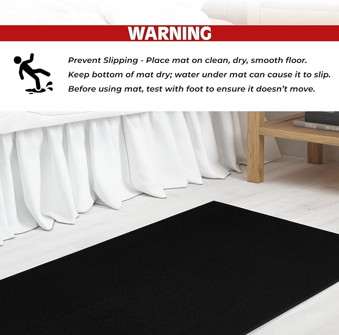 Cotton Paradise 100% Cotton Turkish Bathmat Rug, Soft Absorbent Quick Dry Non Slip, 17x24 Bathmat Rug, Coal Black
