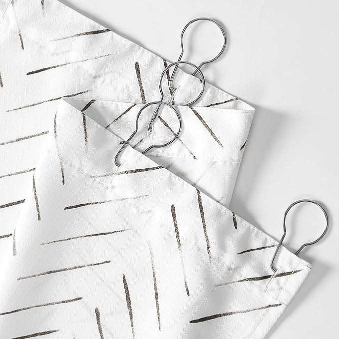 jinchan Extra Long Dark Brown and White Shower Curtain Herringbone Modern Fabric Shower Curtain Zig Zag Inky Chevron Farmhouse Shower Curtains for Bathroom Waterproof Hooks Included 70x78 inch