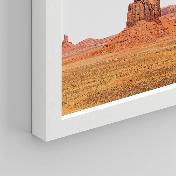 SIGNWIN Framed Arizona Texas Mountain Valley Wall Art, Set of 4 Landscape Wall Decor Prints, Nature Wilderness Wall Décor for Living Room, Bedroom - 11"x14"x 4 White