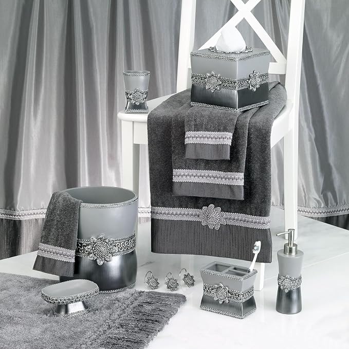 Avanti Linens - Toothbrush Holder, Resin Bathroom Accessories, Elegant Home Decor (Braided Medallion Collection)
