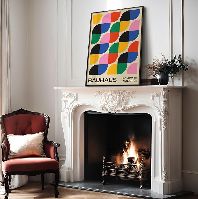 Poster Master Bauhaus Poster - Rainbow Knots Print - Abstract Art - Graphic Design Art - Geometric Art - Chic Boho Art - Mid Century Modern Art - Living Room or Bedroom Decor - 24x32 UNFRAMED Wall Art