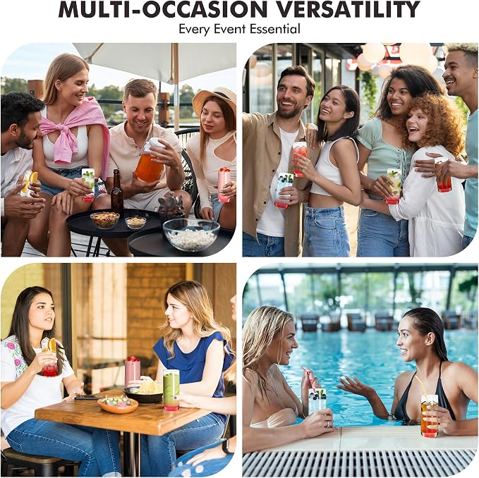 Red Highball Glasses Set of 6,13oz Red Drinking Glass Cups for Mixed Drink Cocktail, Beer, Mojito, Water and Juice,Thick Tall Crystal Glassware for Kitchen, Restaurant, Home Bar and Parties