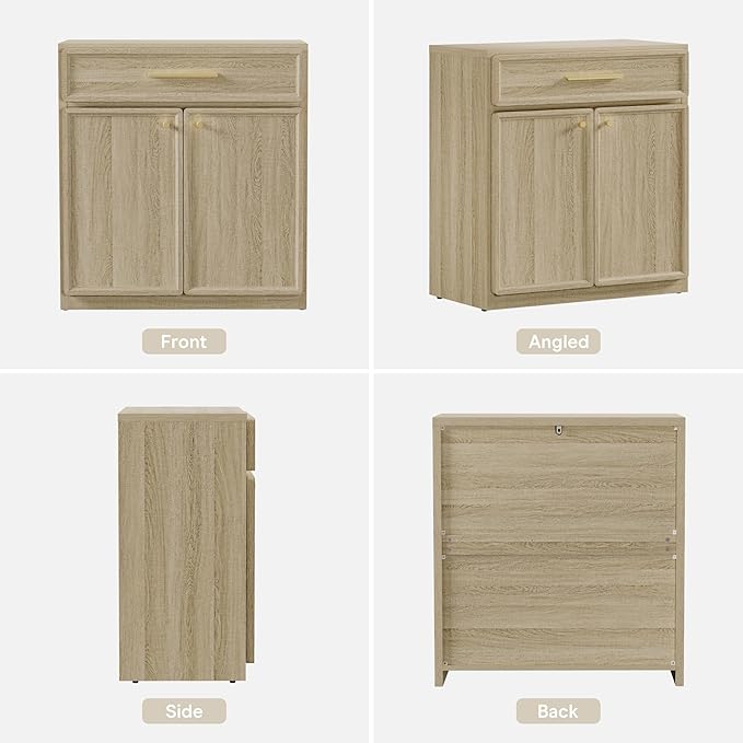 SICOTAS Buffet Cabinet with Storage Accent Storage Cabinet with Doors and Shelves 30" Modern Farmhouse Sideboard Credenza Buffet Table Coffee Bar for Living Room Kitchen Dining Room Entryway Hallway
