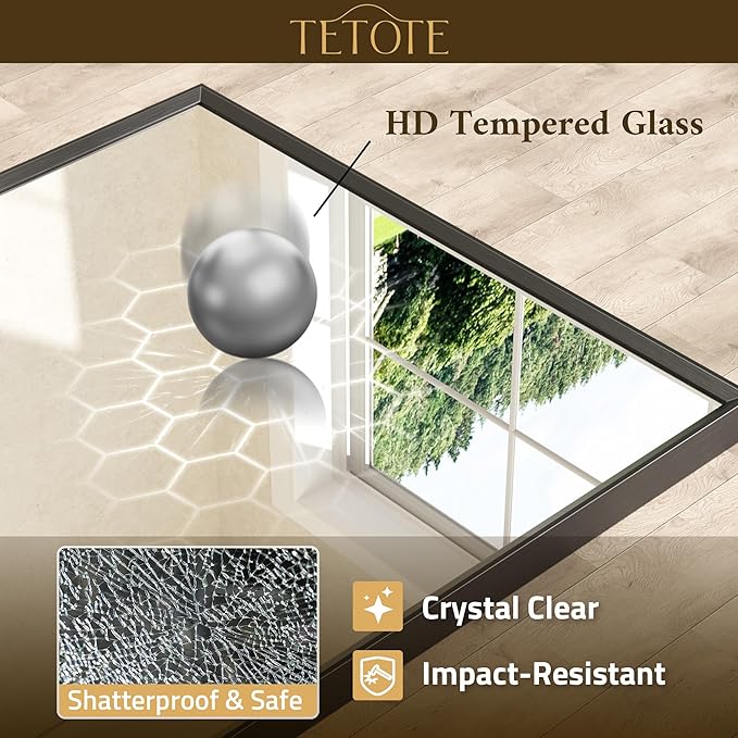 TETOTE Black Bathroom Mirror 20" x 30" Matte Black Rectangle Beveled Framed Bathroom Vanity Mirror for Over Sink, Tempered Glass, Shatterproof, Stronger Frame, Modern Farmhouse Bedroom, Entryway