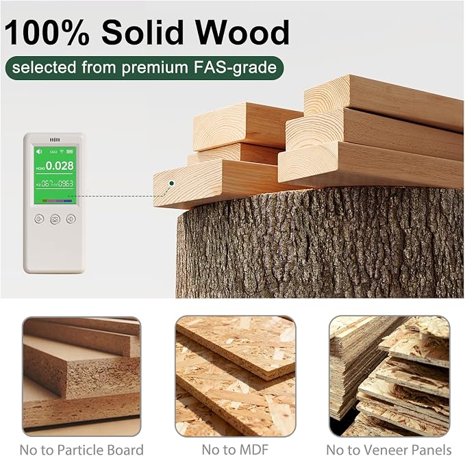 100% Solid Wood 3-Tiers Ladder Shelf, Small Bookcase, Ladder Bookshelf, End/Side Table for Living Room, Display Storage Open Shelf for Bedroom Kitchen Bathroom (Natural Color)