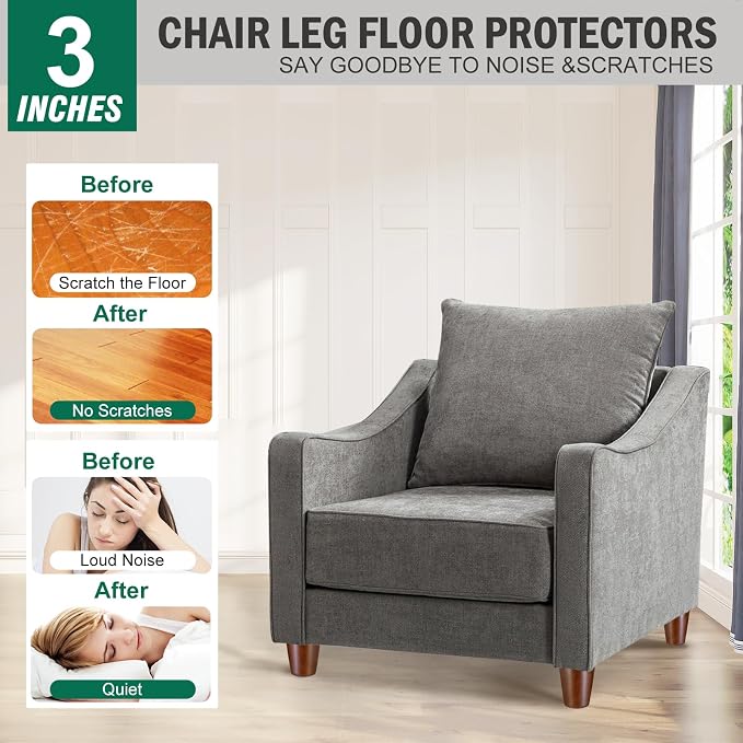 FoDau770 Brown Rubber Wood Furniture Legs 3 Inches, Straight Tapered Wood Feet Mid Century Sofa Legs Set of 4, 5/16" UNC Furniture Feet for Cabinet Couch Dresser Chair Ottoman Table