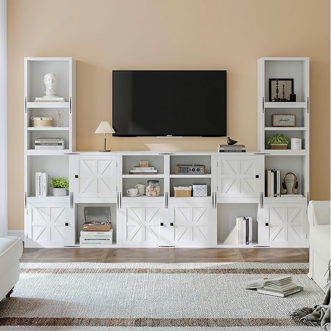 Homkdom 2 Cube Storage Organizer, DIY Bookcase with Doors, Stackable Cube Shelf with Anti-Tip Design, Modular Cubby for Bedroom, Dorm, Office, Living Room,15" W x 11.81" D x 30" H, White