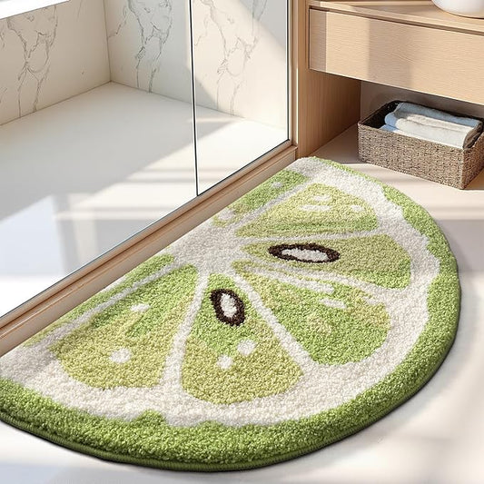 Ankah Fruit Bath Mats Cute Bathroom Rugs, Particularly Absorbent, Very Soft, and Dry Fast That Fits for Kid's Room, Bathroom or Other Room, 17.7" x 31.5", Lime