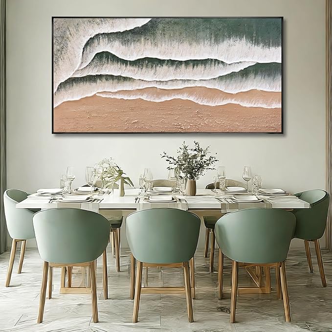 SOUGUAN Line Canvas Wall Art Beach Decorative Pictures Contemporary Poster 29"x58" Large Painting for Living Room Artwork for Bedroom