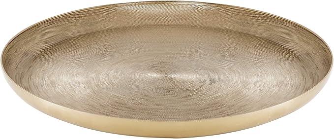 Kate and Laurel Stovring Mid-Century Tray, 16 Inch Diameter, Gold, Modern Tray for Serving, Storage, and Display
