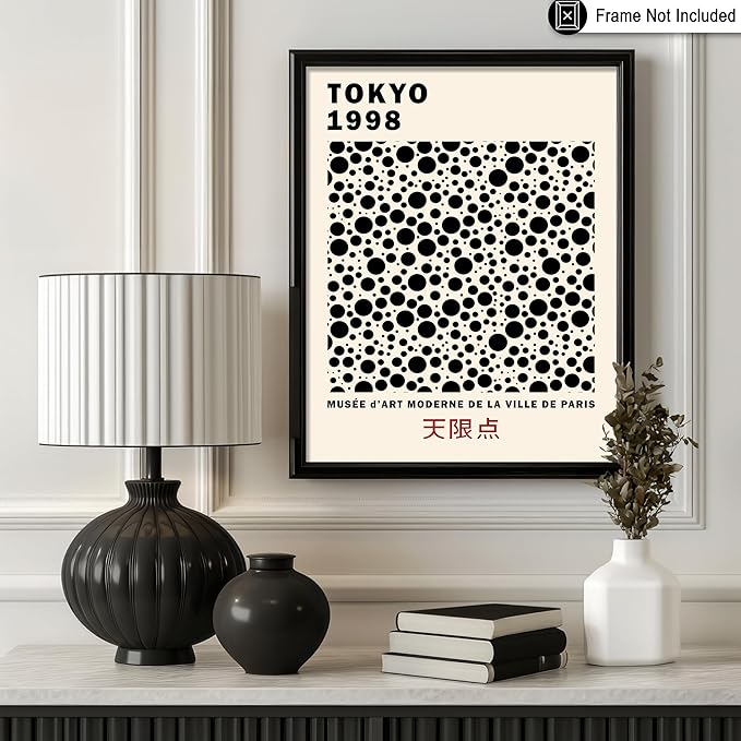 Poster Master Vintage Poster - Retro Pop Art Print - Gift for Artist, Friend - Black Dots, Tokyo, Ville de Paris, Modern, Abstract - Wall Decor for Home, Office, 18x24 Unframed Wall Art