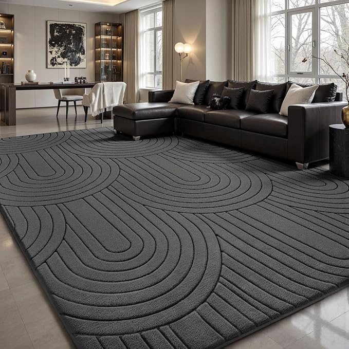 Sour Lemon 5x7 Area Rugs for Living Room,Soft Area Rug Modern Annualrings Rugs Machine Washable Area Rug,Non-Slip Rug Carpet for Bedroom Under Dining Table Home Office Decor