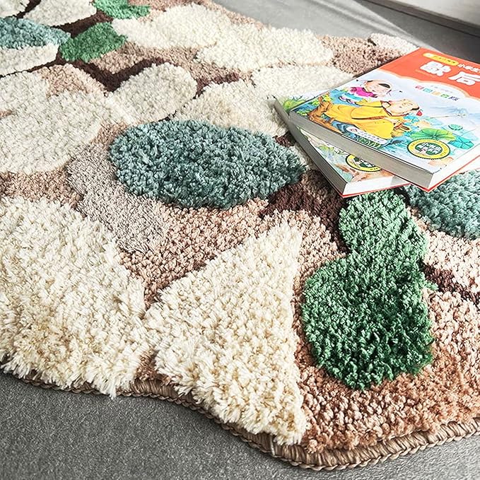 Bath Mat for Bathroom Cute Moss Decor Rug Non Slip Shaggy Bedroom Decor Home Entryway Door Mat 35.4''x23.6''