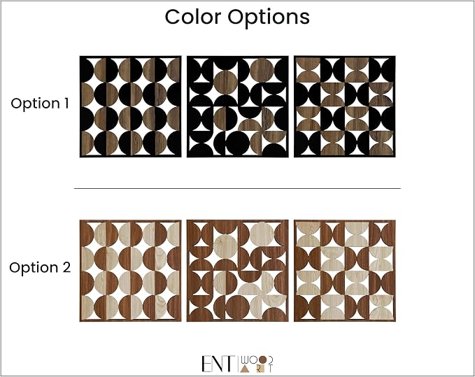 Large Bauhaus Inspired Wood Wall Art Panels, Mid Century Boho Style with Geometric Shapes, Modern Wall Art Gift for Interior Decoration