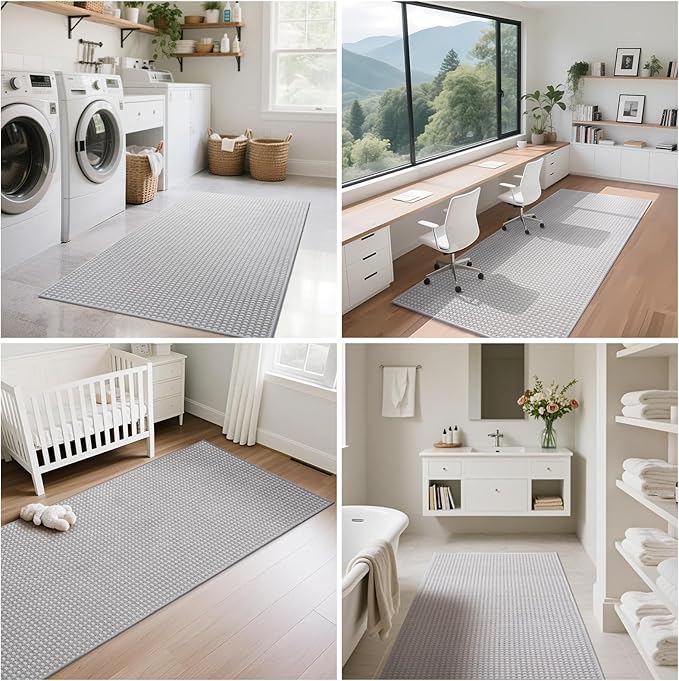Boho 2x5 ft Hallway Runners Rug Washable Long Woven Kitchen Runner Mat Rugs Non Slip, Soft Entryway Laundry Hall Runner Floor Carpet for Indoor Backdoor Bedroom Kitchen Living Room, Gray