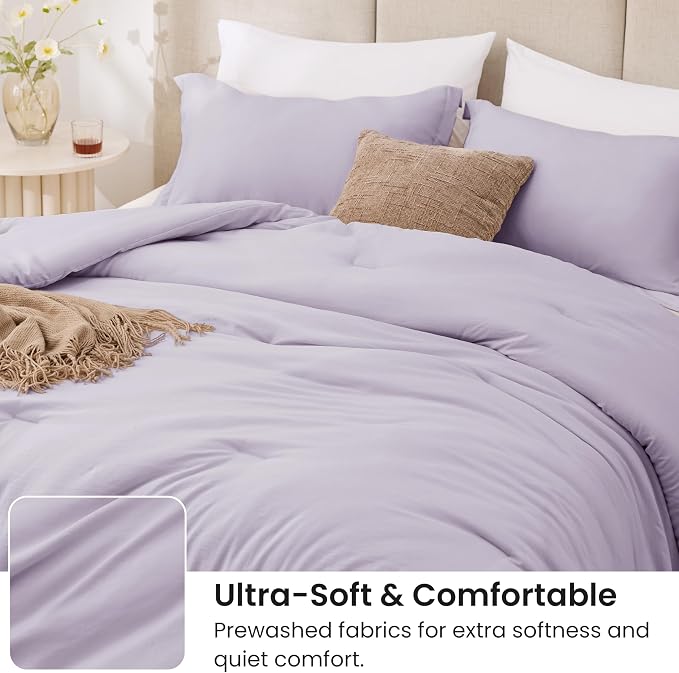 Love's cabin Lavender Twin/Twin XL Comforter Set, 2-Piece Prewashed Bed Set with 1 Comforter (66 x 90 in) & 1 Pillowcase, Lightweight & Breathable for All Seasons | Soft