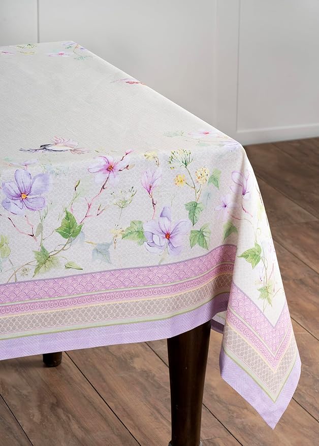 Maison d' Hermine Table Cloth Rectangle Table 100% Cotton 54 x 72 Inches Tablecloth Reusable Decorative for Dining Room Farmhouse Home Valentines Day Decorations Spring Summer - Magnolia Mornings