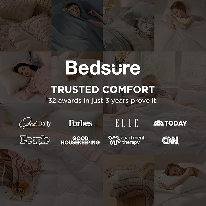 Bedsure Super Queen Duvet Cover - 3 Pieces Prewashed Cotton-Like Polyester Extra Soft Bedding Set, Includes 1 Duvet Cover 98x90 Inches with Zipper Closure & 2 Pillow Shams, Linen, No Comforter