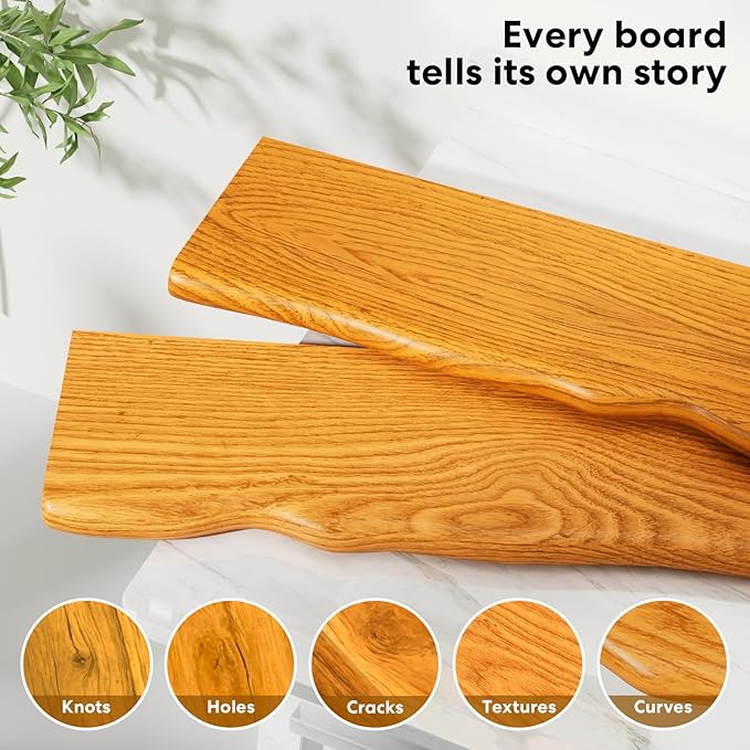Floating Shelves for Wall Rustic Farmhouse 24 Inch Floating Shelf Wooden Shelves for Wall Mounted Live Edge Pine Shelf with Unique Natural Grain for Living Room Bedroom Kitchen (Honey Walnut)