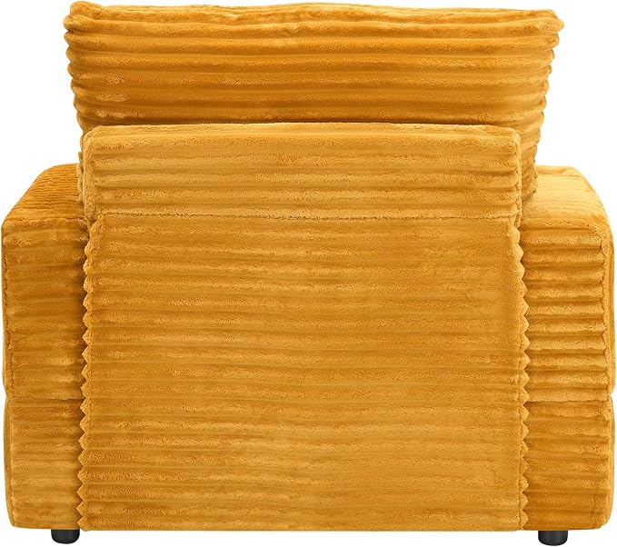 Eafurn 39" Corduroy Modular Accent Chair with Movable Ottoman, Comfy Living Room Armchair with Cup Holder, Soft Upholstered Wide Single Lounge Chaise Chair for Bedroom, Office or Reading Nook