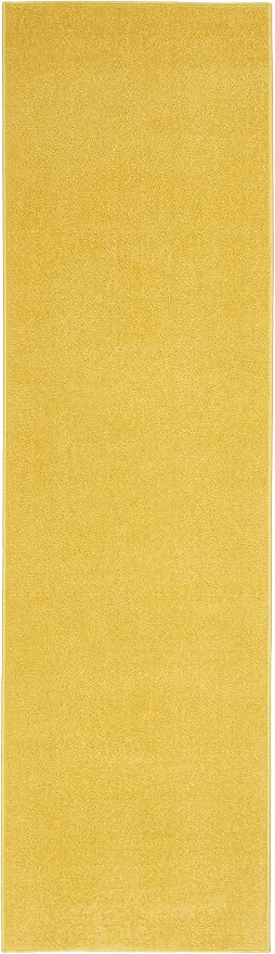 Nourison Home Nourison Essentials Yellow 2'2" x 10' Area Rug - Easy Clean, Non Shedding, Bed Room, Living Room, Dining Room, Kitchen (10' Runner)