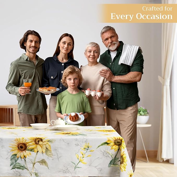 Maison d' Hermine Table Cloth Rectangle Table 100% Cotton 70 x 140 Inches Tablecloth Reusable Decorative for Dining Room Farmhouse Home Valentines Day Decorations Spring Summer - Candice