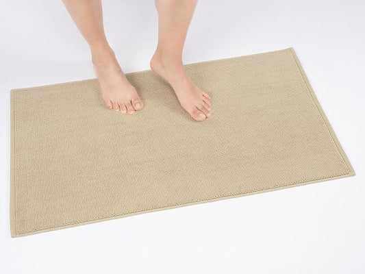 Cotton Paradise 100% Cotton Turkish Bathmat Rug, Soft Absorbent Quick Dry Non Slip, 17x24 Bathmat Rug, Beige
