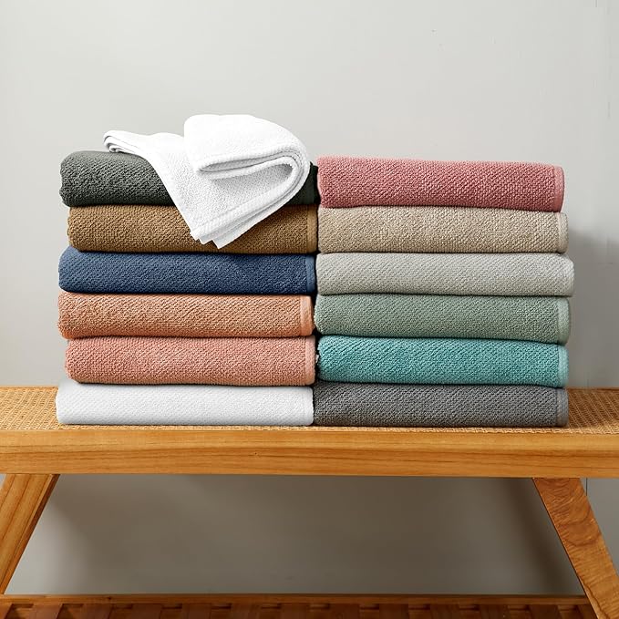 Great Bay Home Taupe Bath Towel – 100% Cotton Single Towel 54"x27", Absorbent & Quick-Drying, Soft & Durable