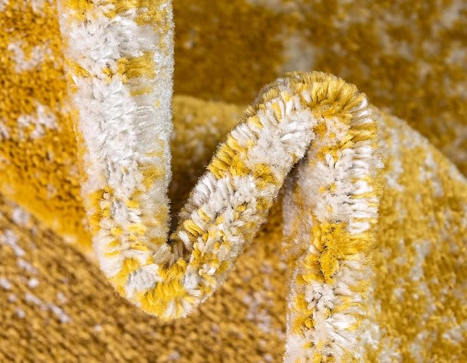Unique Loom Bromley Collection Area Rug - Wells (8' x 11' Rectangle, Yellow/ Ivory)