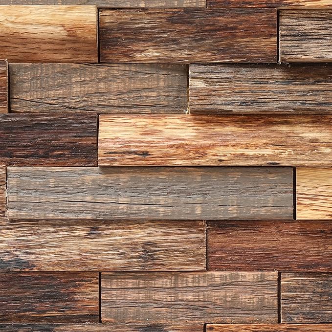 CONSDAN Wood Wall Decor | USA Grown Hardwood, Rustic Wooden Wall Art, Home Decorations for Living Room and Bedroom Aesthetic, Framed and Ready to Hang, Brick, 18" x 18"