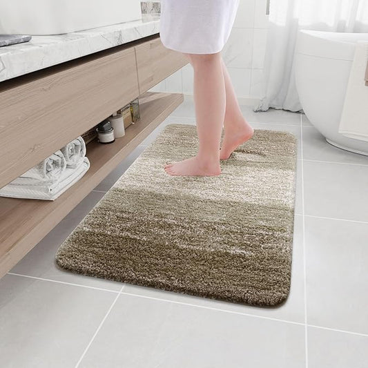 Arotive Microfiber Bathroom Rugs, Shaggy Soft and Absorbent Bath Rug, Non-Slip, Thick Plush Machine Washable Dry Bath Mats for Bathroom, Tub and Shower, 36x24, Coffee, Rectangular