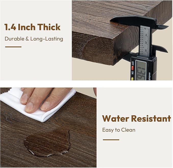 Vivelove Elm Wood Floating Shelves, Wooden Shelves for Wall with Invisible Bracket for Living Room Bedroom Bathroom Office Book, Rustic Farmhouse Display Shelf, 48 Inch Set of 1- Dark Walnut
