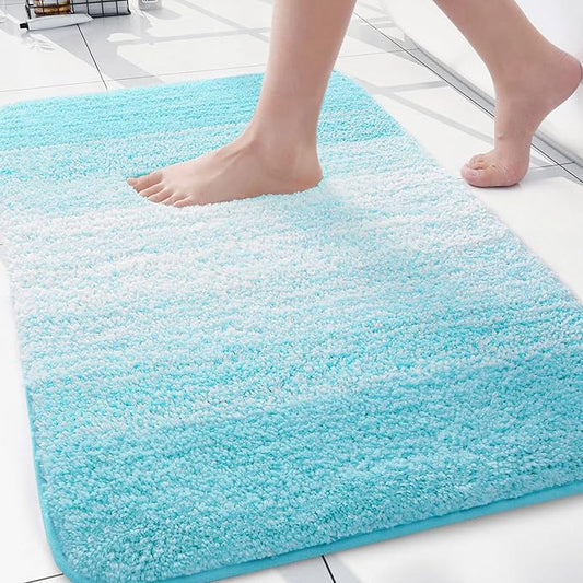 Arotive Microfiber Bathroom Rugs, Shaggy Soft and Absorbent Bath Rug, Non-Slip, Thick Plush Machine Washable Dry Bath Mats for Bathroom, Tub and Shower, 30x20, Sky Blue, Rectangular