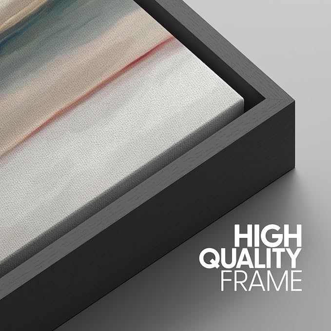 SIGNWIN Framed Canvas Print Wall Art Set Grunge Gold Pastel Landscape Shapes Abstract Illustrations Modern Art Decorative Nordic Chic Calm/Zen for Living Room, Bedroom, Office - 24"x36"x3 Black