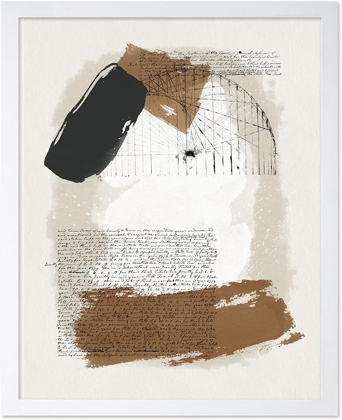 Poster Master Abstract Written Message Poster - Watercolor Print - Note Art - Chic Boho Design - Abstract Illustration - Great Bedroom or Living Room Decor - 8x10 White Framed