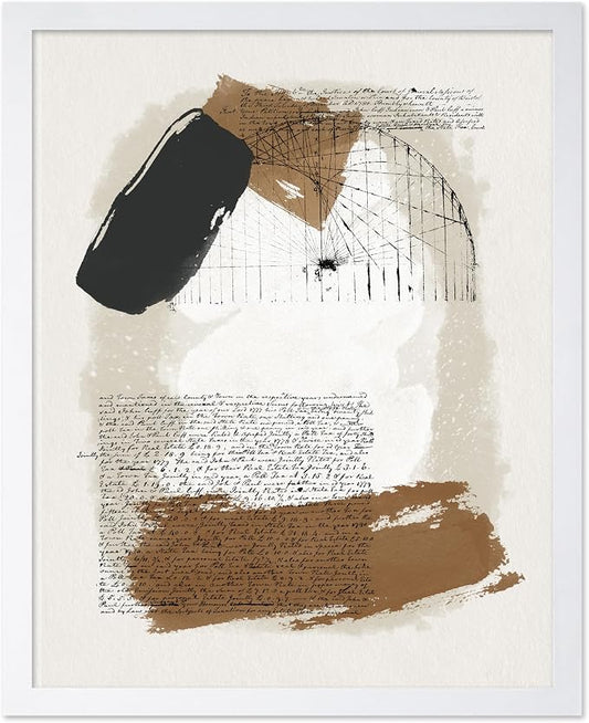 Poster Master Abstract Written Message Poster - Watercolor Print - Note Art - Chic Boho Design - Abstract Illustration - Great Bedroom or Living Room Decor - 8x10 White Framed