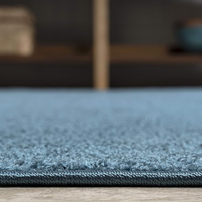 JONATHAN Y Haze Solid Low-Pile Turquoise Indoor Area Rug 4x6, Coastal,Bohemian,Minimalist,Classic, Easy-Cleaning for Living Room,Bedroom,Kitchen,Pet Friendly,Non-Shedding (SEU100H-4)