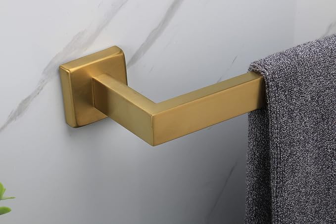 TocTen Bath Towel Rack - Square Base Thicken SUS304 Stainless Steel Towel Bar for Bathroom, Bathroom Accessories Towel Rod Heavy Duty Wall Mounted Towel Holder. (Brushed Nickel, 36)