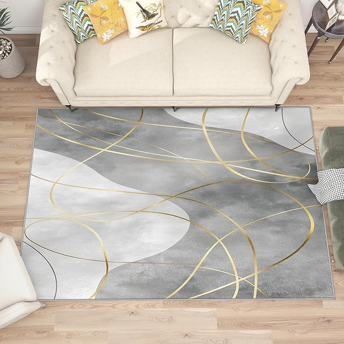 Mid Century Modern Rugs 8x10-2x3 Rug - Mid Century Modern Home Decor & Room Decor - Abstract Area Rug - Minimalist Rugs for Entryway - Line Art Carpet - Mid Century Modern Gifts