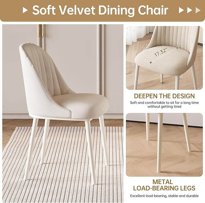 5-Piece Modern Dining Set, 62.99" Dining Table Set for 4, Rectangular Kitchen Table with 4 Chairs, White Dinner Table for 4-6 Person